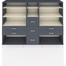 Hyperion Dolap 8 Raflı 7 Çekmeceli 220x44x163 Antrasit-aytaşı/an Antrasit-aytaşı/antrasit
