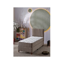 Beehanem Ezgi Premium Başlık + Baza + Yatak Seti 100x200 Geniş Tek Kişilik Kahverengi Modern 3'lü 100 x 200