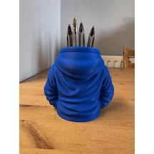 Bezos 3d Baskı Kapüşonlu Sweatshirt Kalemlik - Masaüstü Organizer-mavi Rengaren