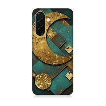 Samsung Galaxy A36 Uyumlu Altın Ay Ve Yıldızlar Desenli Silikon Kılıf Çok Renkli