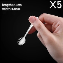 Teltree 5'li Paslanmaz Çelik Kahve Kaşığı Seti - Şık Ve Dayanıklı Çay & Kahve Kaşıkları Gümüş