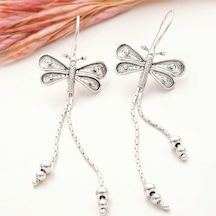 Artsmagazinmücevher Gümüş Telkari Sallantılı Yusufçuk Kadın Küpe