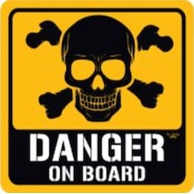 Bob6 Danger On Board Sticker