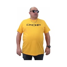 Starbattal Erkek Büyük Beden Sıfır Yaka Tişört Dop 23176 Sarı-Sarı