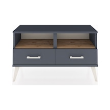 Arges Şifonyer 2 Raflı 2 Çekmeceli 88x30x48 Antrasit-çam/antrasit Çam/antrasit