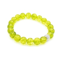 Murty99 Hakiki Doğal Olivin Peridot Taşı Bileklik 10 Mm Yeşil