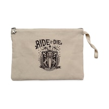Ride Die Silhouette Krem Clutch Astarlı Cüzdan / El Çantası Krem