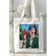 Art Hediye Tomo-chan Wa Onnanoko Baskılı Bez Omuz Çantası Kişiye Özel Model 3 Çok Renkli
