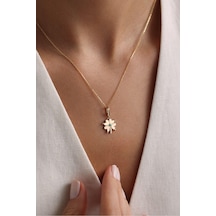 Gianfranco Mavi Mineli Yonca Kilitli Charm Kolye 45 Cm