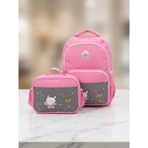Joy's Kids Collection Çocuk Sırt Ve Beslenme Çantası Seti pembe