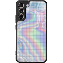 Samsung Uyumlu S22 Plus Neon Dama Tasarımlı Glossy Telefon Kılıfı Siyah