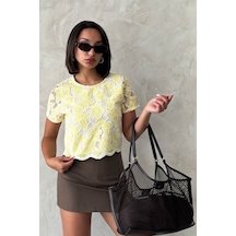 Verymoda Dantel Bluz D2768 Sari