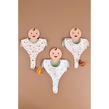 E&f Store 3'lü Sıvı Geçirmez Emzik Tutucu Mama Önlüğü Seti - Model 2 Çok Renkli