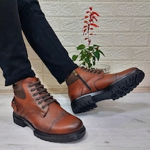 M.p 4201 Taba Hakiki Deri Fermuarlı Bağacaklı Fuspetli Erkek Bot 001