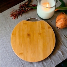 Deconox Bambu Kesim Sunum Tahtası Yuvarlak 28 28 1,5 Cm, Asma Aparatlı Kesme Tahtası, Ahşap Kesme Tahtası Diğer
