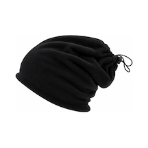 Genel Unisex Polar Bere Boyunluk 2'si 1 Arada Ayarlanabilir Büzgülü Sıcak Tutan Kışlık Siyah / Standart