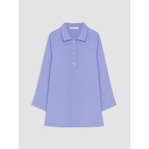 Lcw Everyday Lila Polo Yaka Armürlü Kadın Tunik
