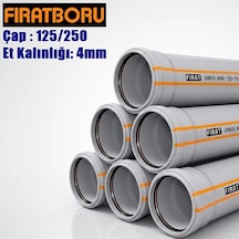 Fırat 125/250mm Dublex Pvc Atık Su Borusu 4mm Et Kalınlığı, 1 Adet