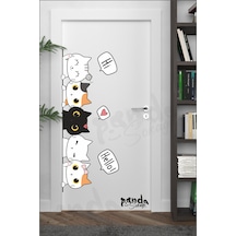 Sevimli Kediler Kapı Duvar Çocuk Odası Sticker