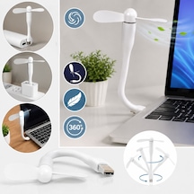 Sl-uf05 Esnek Usb Mini Fan Ofis, Ev, Laptop Ve Seyahat İçin Pratik Sessiz Vantilatör Hafif Taşınabilir Beyaz