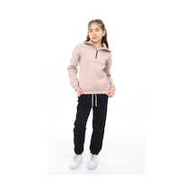Toontoy Kids Toontoy Kız Çocuk Nakışlı Eşofman Takım Bej