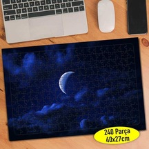 Karanlık Gecede Hilal Ay Manzarası 240 Parça Puzzle Yapboz-25503
