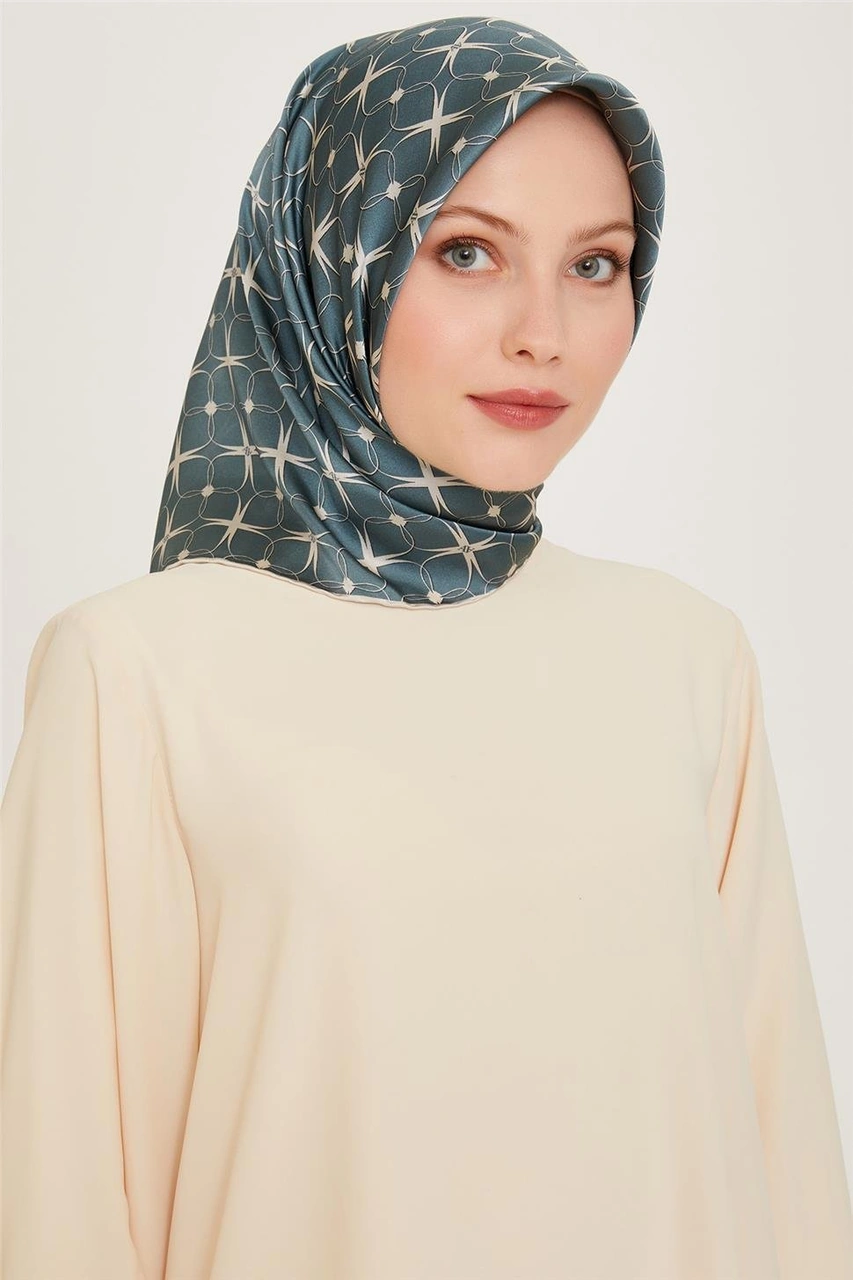 Armine Monogram Desenli Twill Saf İpek Eşarp 9207d 83 83