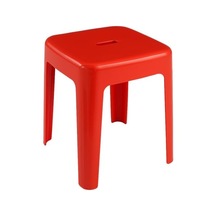 Saban Kırmızı Plastik Alaska Model Sağlam Tabure 36x36x46cm Açık Ceviz