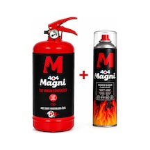 404 Magni Yangın Güvenlik Seti 2 Kg Abc Yangın Tüpü + 500 Ml Yangın Savar Aerosol Ev, Araç Ve İş Yeri İçin