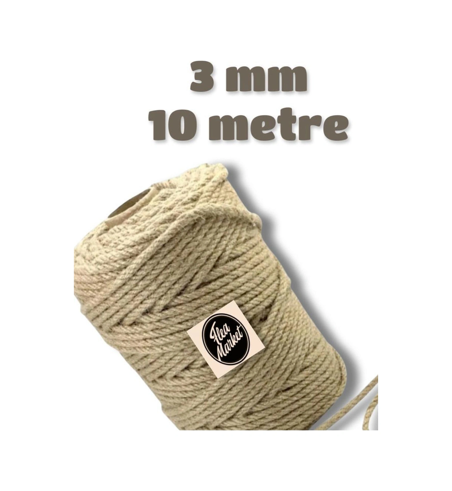 3 Mm 10 Metre Jüt Halat Ip - Kendir Ip - Dekor Ipi -