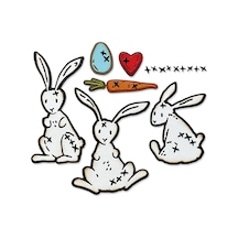 Thinlits Damga Kalıbı Seti Bunny Stitch Tim Holtz, 15 Parçalı Set