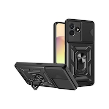Uryport Realme C53 Kılıf Pars Lens Yüzüklü Silikon - Siyah