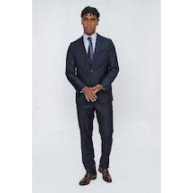 İmza Lacivert Gabardin Mono Yaka 4 Drop Comfort Fit Rahat Kesim Basic Takım Elbise 1001240009-lacivert Lacivert