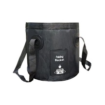 Cbtx Outdoor 12l/20l Katlanabilir Kova Isı Direnci Yüksek Kapasiteli Kamp Açık Hava İçin Taşınabilir Yuvarlak Depolama Kovası 20l Siyah