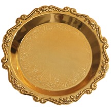 Suntek Mumluk Tepsisi Yaratıcı Metal Kek Standı 25cm-altın