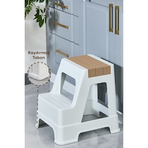 Vienev Plastik Basamaklı Tabure Kahverengi Kahverengi