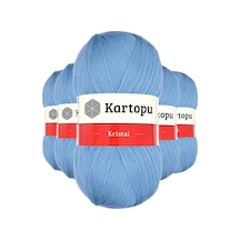 5 Adet Kristal Çift Katlı El Örgü Lif İpi Bebe Mavi K540