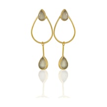 Kadir Jewellery 22 Ayar Altın Kaplama Kadın Sallantılı Küpe -el İşçiliği Ve Hipoalerjenik Küpe-e85 Beyaz 66059483