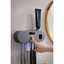 Mioji UV5F 1200mah Şarj Edilebilir Uv Sterilizatörü Otomatik Diş Fırçası Tutucusu Metalik Gri