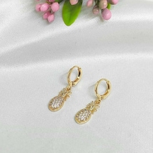 Ananas Model Zirkon Küpe Altın - 647363190 Altın