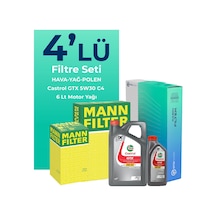 Mann Jaguar Xf 3.0 Benzinli Filtre Bakım Seti Castrol Motor Yağlı (2007-2015) 4 Lü