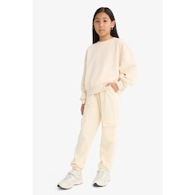Defacto Kız Çocuk Beli Lastikli Kargo Jogger Eşofman Altı E6928a825auer134 Ekru