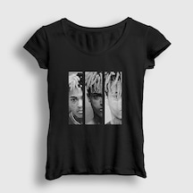 Presmono Kadın Three Xxxtentacion T-shirt Siyah