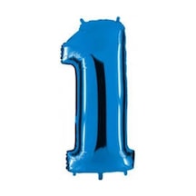 1 Rakam Mavi Folyo Balon 40 İnç 100 Cm