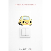 Priz Üstü Araba Sticker Parlak Duvar Sticker Çocuk Odası Dekoru Çok Renkli