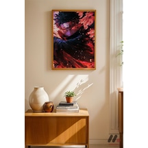 Naruto Obito Anime Poster, Ahşap Çerçeveli Duvar Tablosu - Anime Severlere Özel Hediye