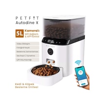Petfit Autodine X 5l Wi-fi Kameralı Akıllı Otomatik Kedi Köpek Mama Kabı Besleme Ünitesi Sesli Komut+çelik Kase+app Kontrol