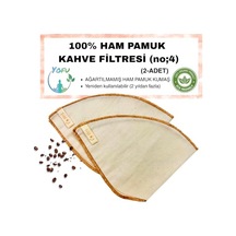 Adet Yıkanabilir Kumaş Kahve Filtresi No 4 Ağartılmamış 100 Ham Pamuk Organik Ekolojik Filtre No 4 No 4.5 Diğer