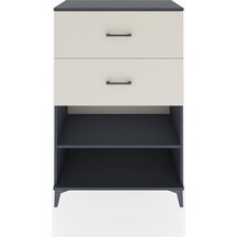 Hyperion Dolap Tek Raflı 2 Çekmeceli 88x44x134 Antrasit-aytaşı Antrasit