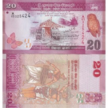 Srilanka 2010 Yılı 20 Rupees Yabancı Kağıt Para Çil Unc Koleksiyon Para